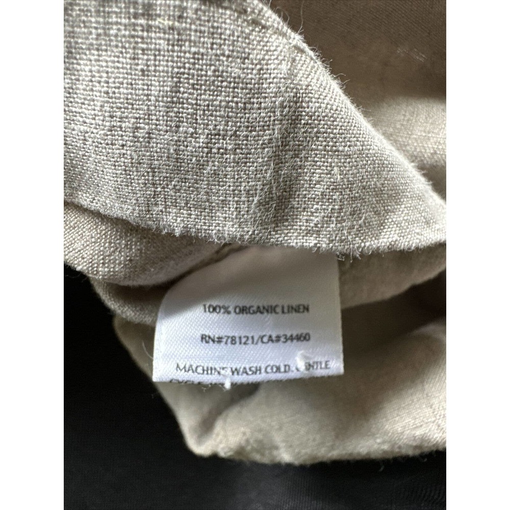 EILEEN FISHER 100% Organic Linen Pants Natural Beige Relaxed Side Zip Women XL - Picture 11 of 12